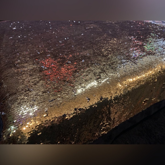 Sequin Throw Pillow Set - Gold and Red - Picture 7 of 9